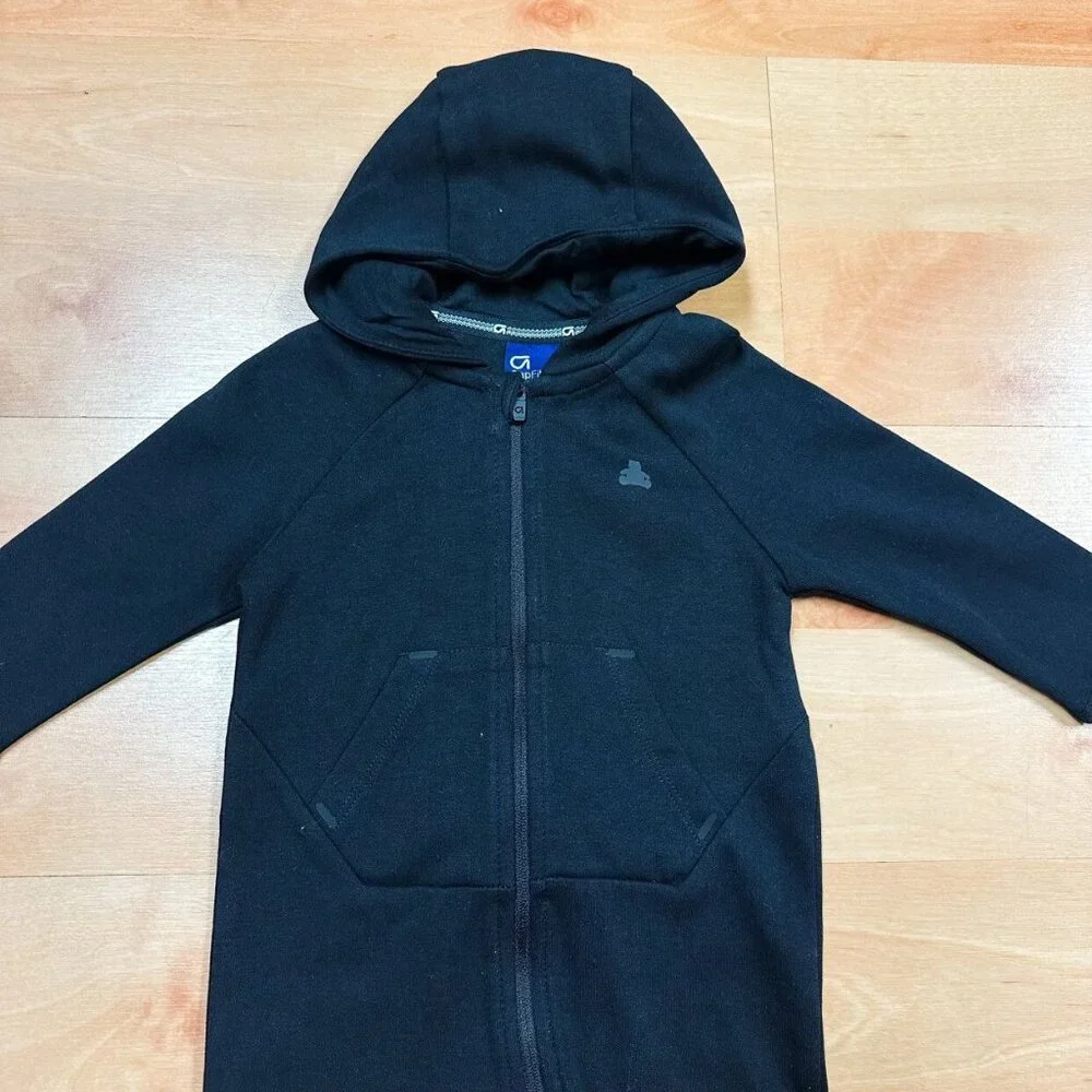 NWT Gap Fit Baby Hooded Black One Piece Size 3-6M NEW